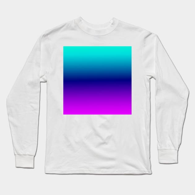 Aqua Ombre Long Sleeve T-Shirt by BlakCircleGirl